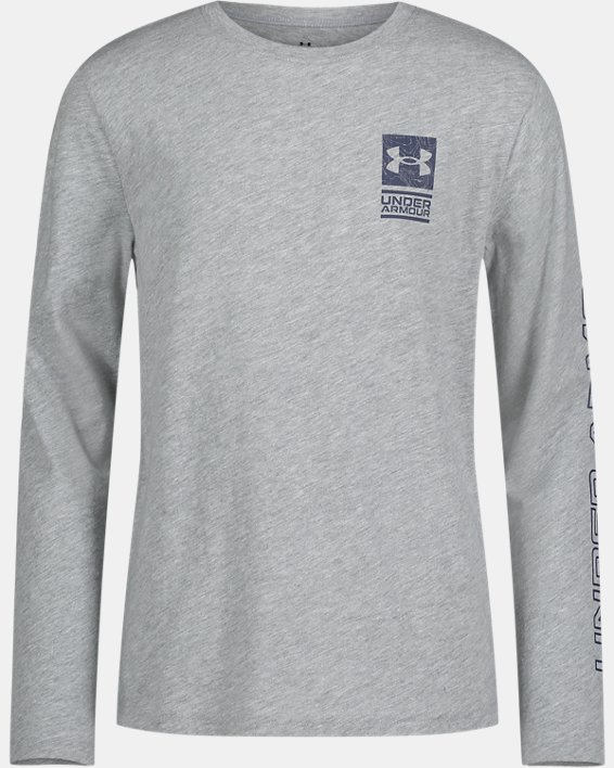 Boys' UA Topo Logo Long Sleeve, Gray, pdpMainDesktop image number 0